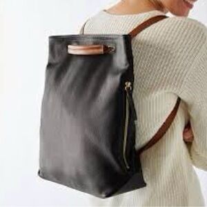 Mark & Graham Bedford Convertible Backpack Leather Black/Cognac